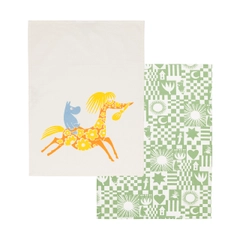 Kitchen towel set 50x70cm Party green - Bring summer into the kitchen! The Party collection’s playful patterns are closely based on early Moomin patterns ... The product is Global Organic Textile Standard (GOTS) certified.