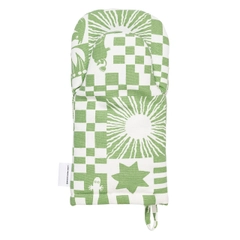 Oven mitten Party green - Bring summer into the kitchen! The Party collection’s playful patterns are closely based on early Moomin patterns from the 1950s with many fun elements.
