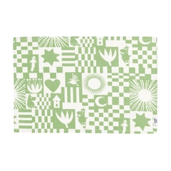 Tablemat Party green - The vibrant colors of the Party Collection's products make them perfectly suited for summer ... The playful patterns are closely based on early Moomin patterns from the 1950s, with many fun ...