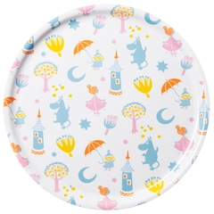Tray 35 cm Party - The vibrant colors of the Party Collection's products make them perfectly suited for summer ... The playful patterns are closely based on early Moomin patterns from the 1950s, with many fun ...